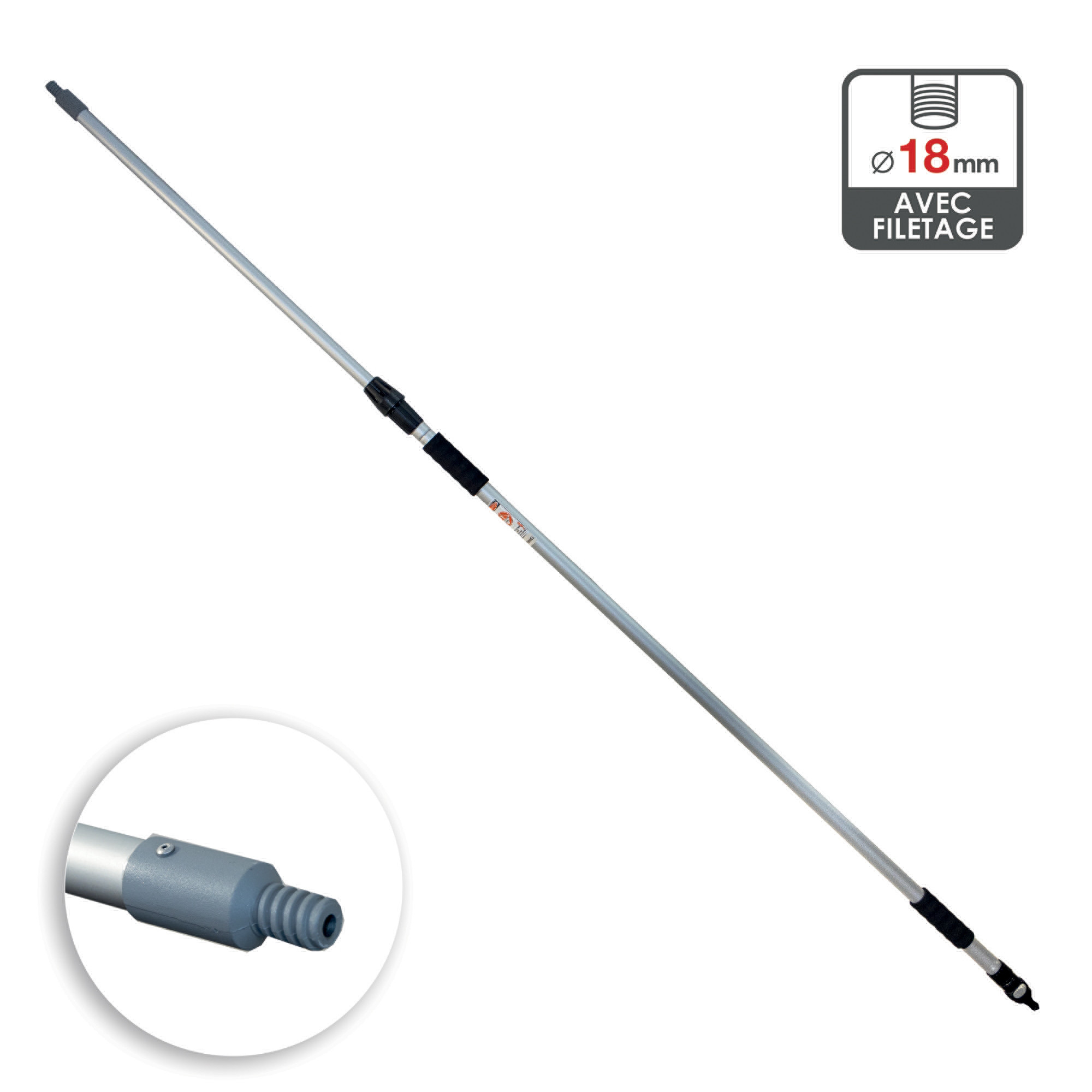 ABELAUTO Manche en alu télescopique Abel Auto 2 x 1m20