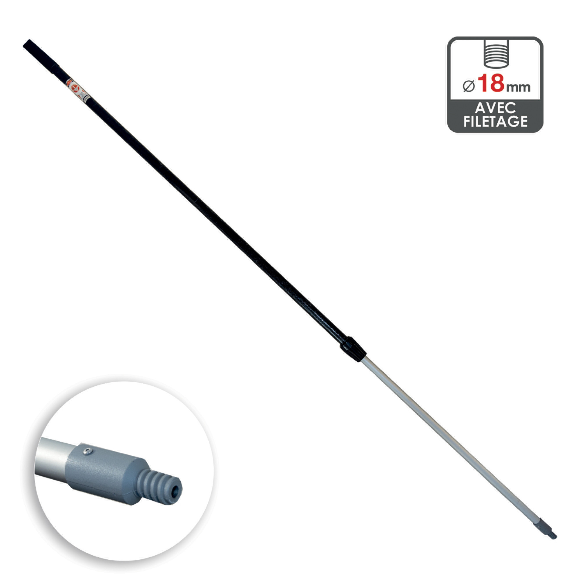 ABELAUTO Manche en fibre de verre télèscopique Abel Auto 2 x 1m20