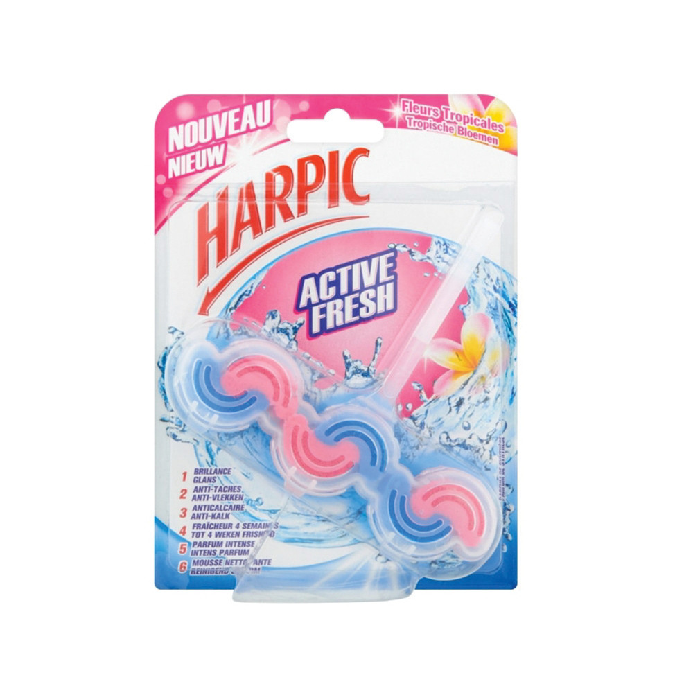 Harpic Bloc WC Active Fresh Nettoyant WC Parfum Fleurs Tropicales