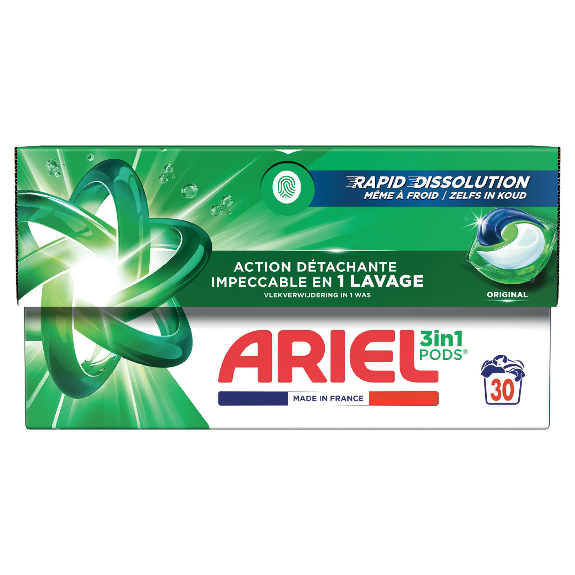 Lessive Capsules Original 3in1 Pods Ariel La Boite De 30 Capsules - vue 2