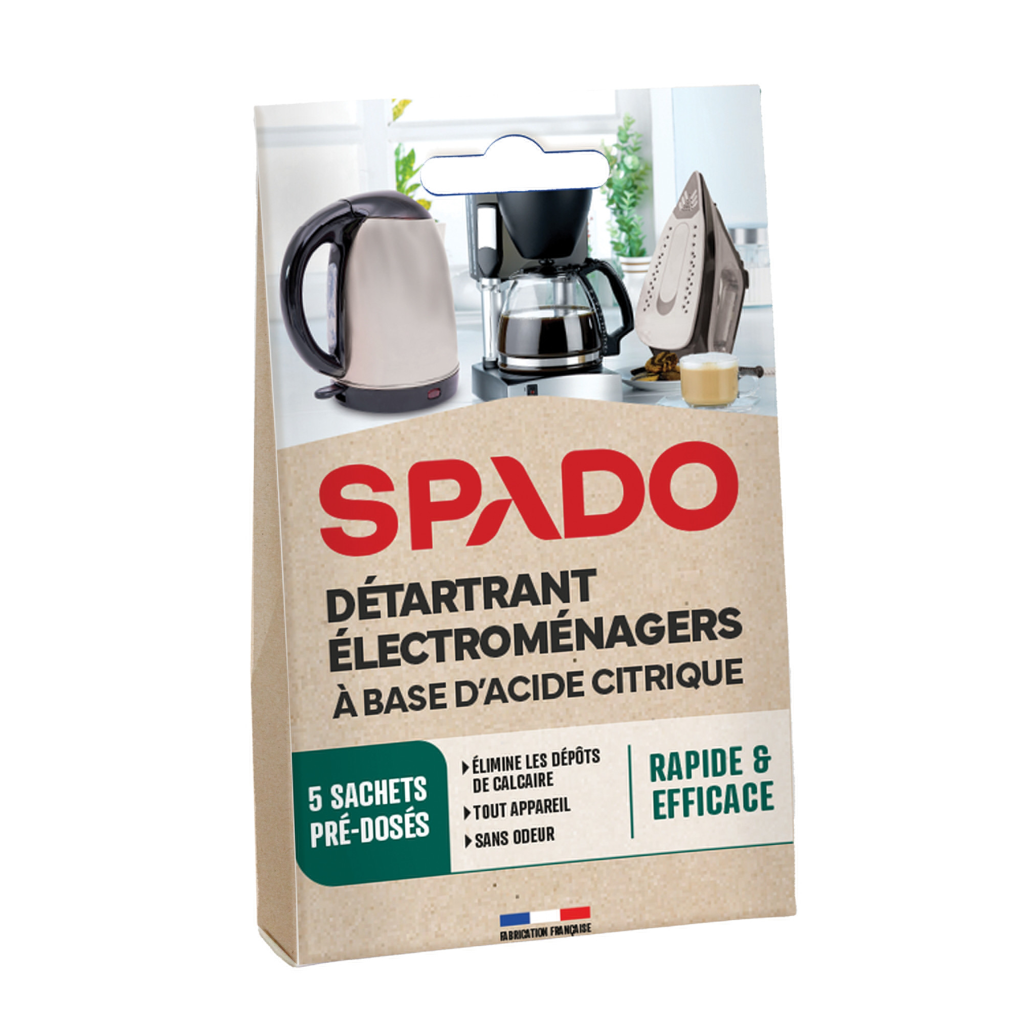 Détartrant appareils électroménagers Spado, lot de 5 sachets pré-dosés