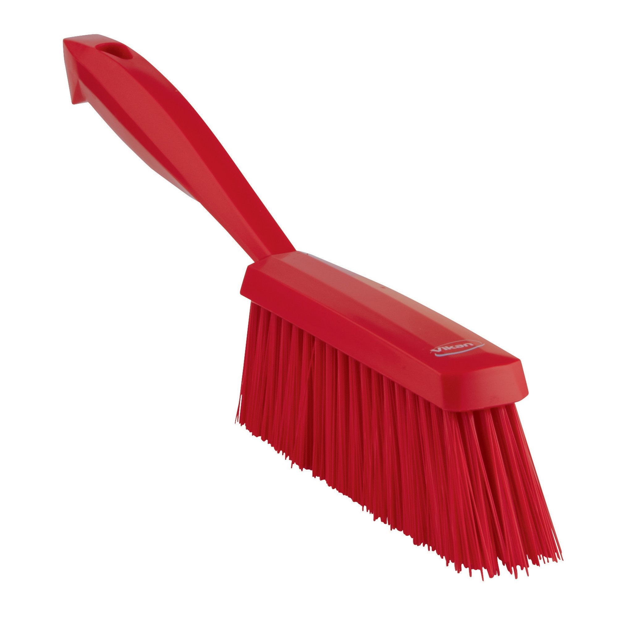 Brosse à main manche long.350 mm fibres medium, rouge.