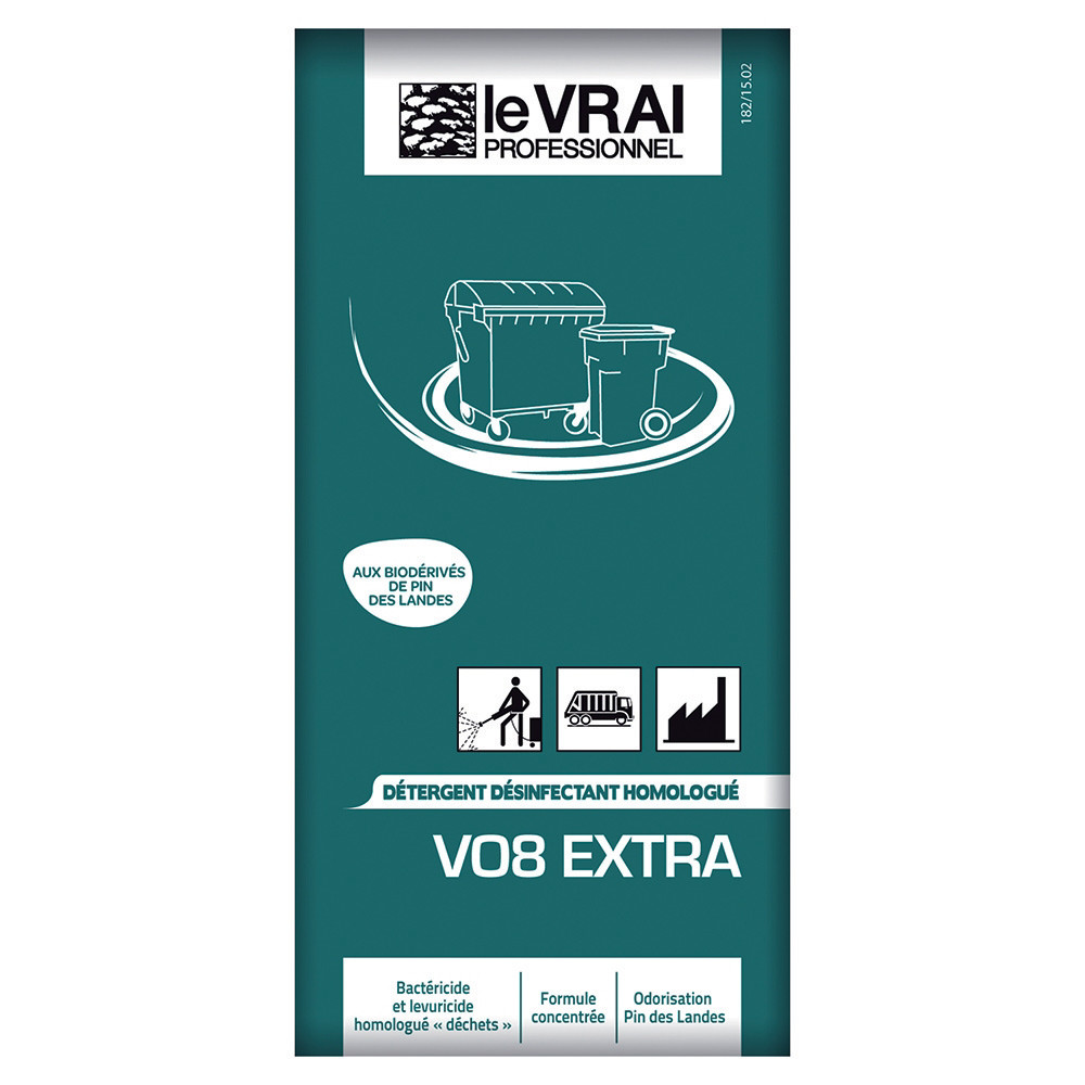 LE VRAI Dsinfectant poubelles en doses Le Vrai V08 Extra, lot de 50 de 40 ml