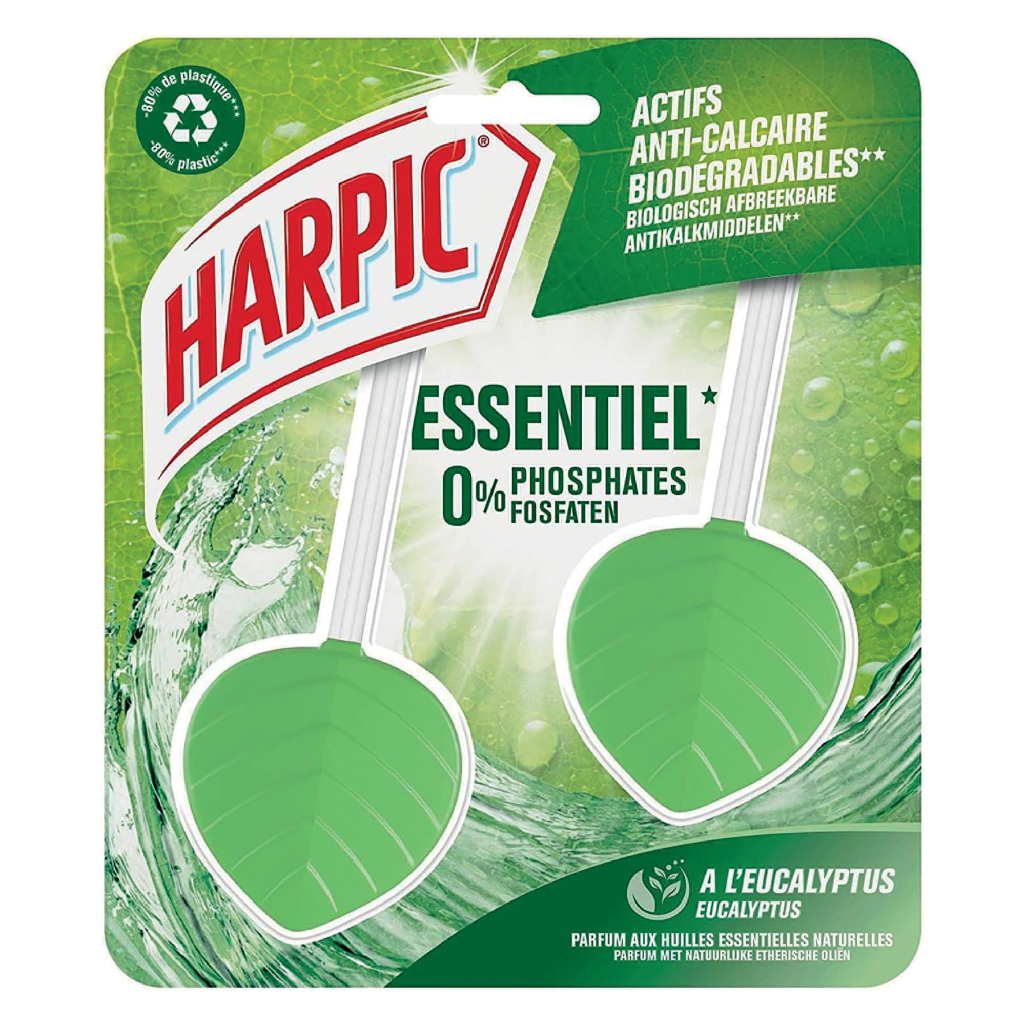 Harpic Bloc WC Nettoyant WC Écologique Détartrant Parfum Eucalyptus lot de 2