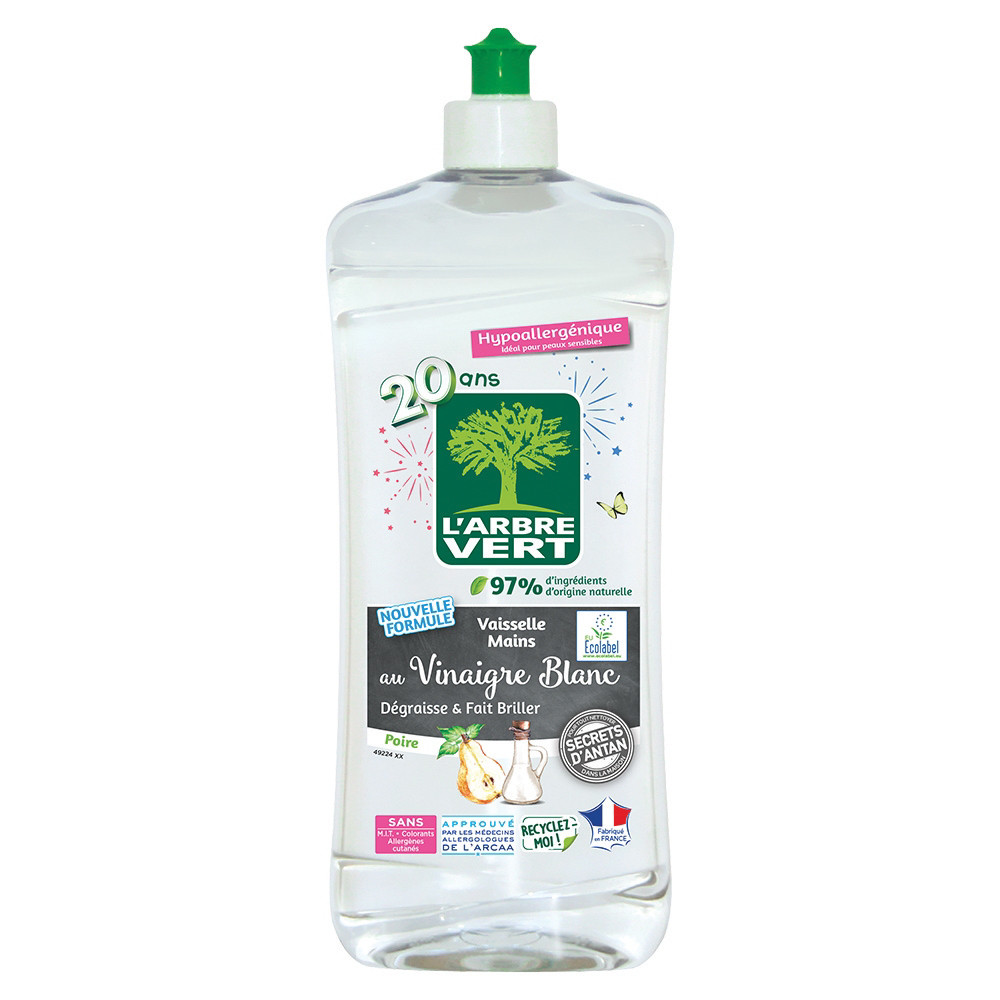 L ARBRE VERT Liquide vaisselle 2 en 1 L'Arbre Vert vinaigre poire 750 ml
