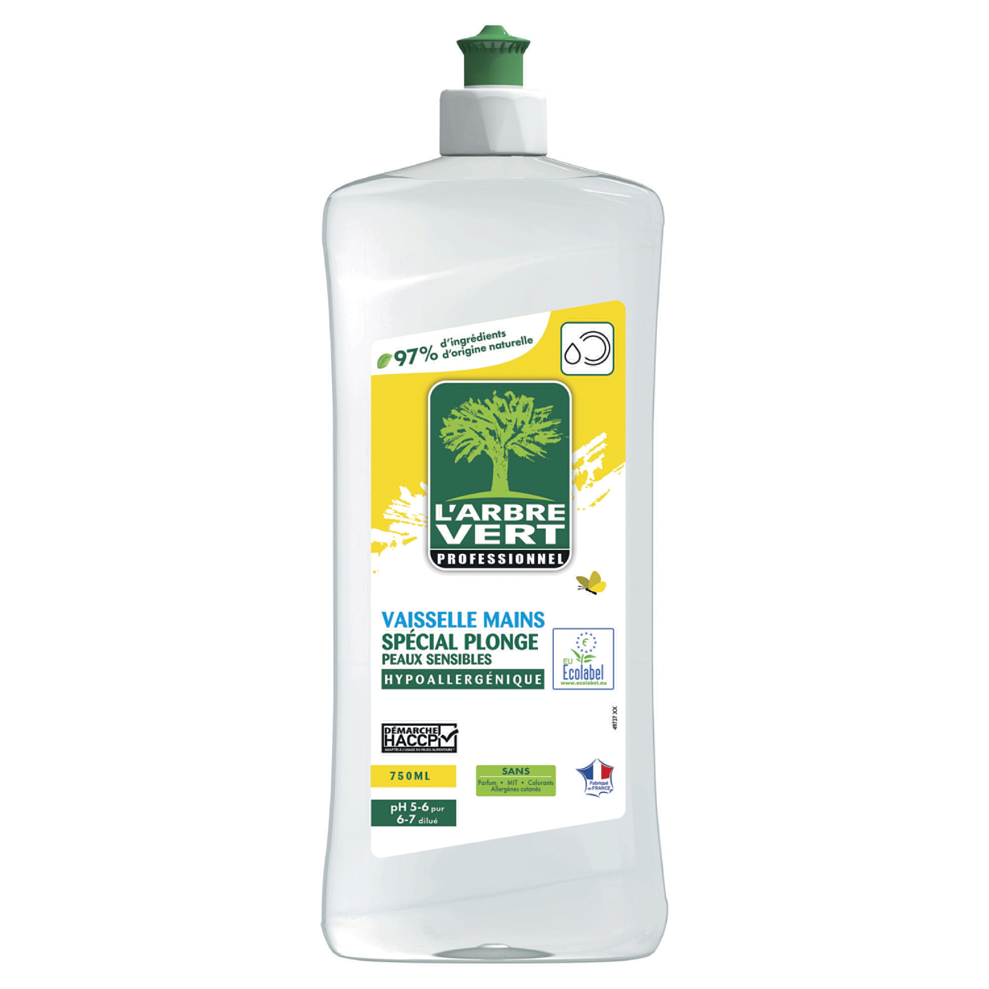 Liquide vaisselle 2 en 1 'Arbre peaux sensibles 750 ml