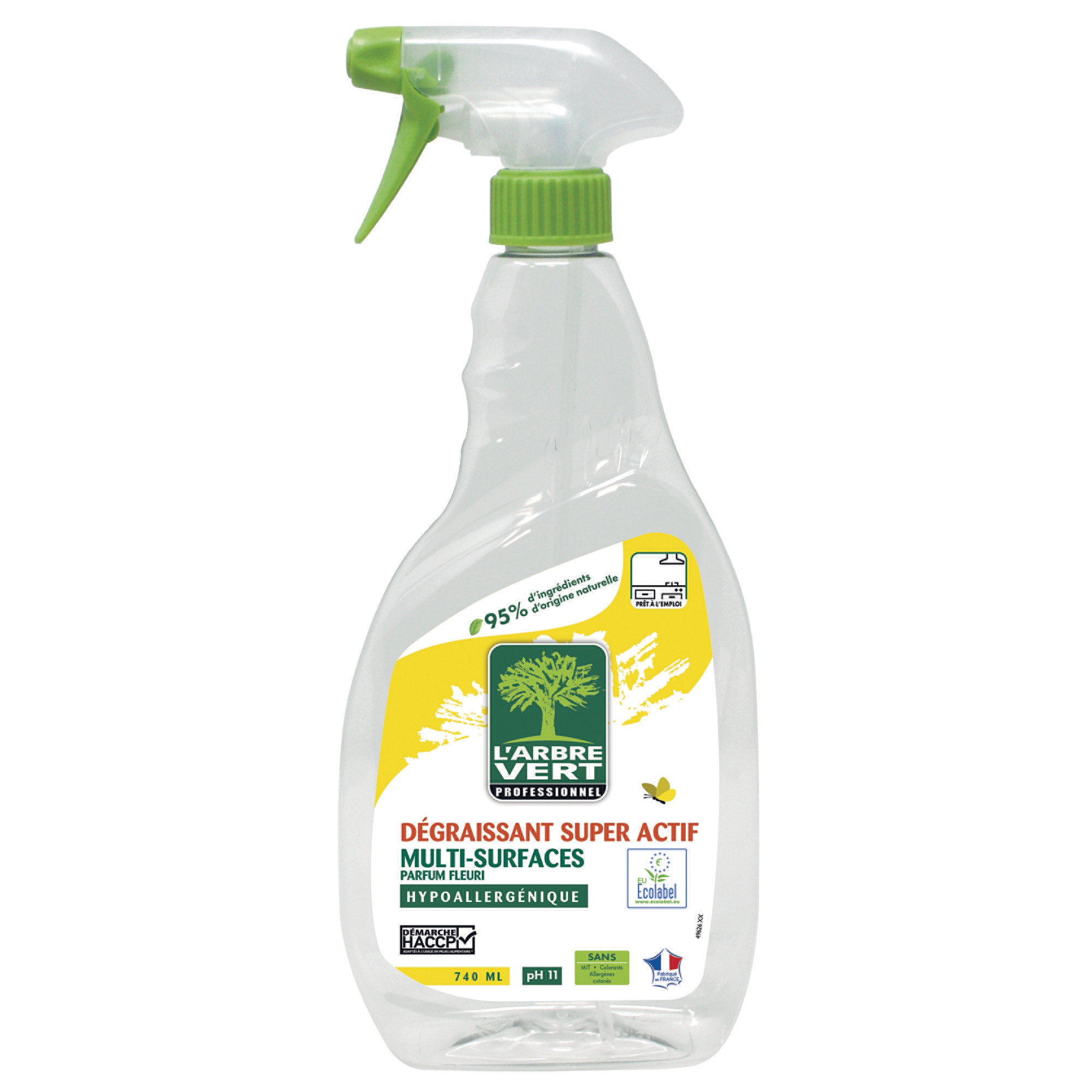 Nettoyant dégraissant surpuissant multi-surfaces L'Arbre Vert 740 ml