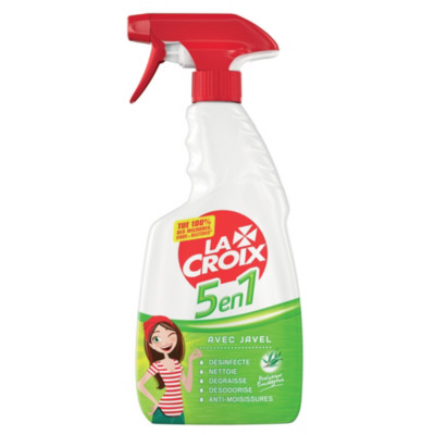Nettoyant désinfectant La Croix 5 en 1 avec javel, fraicheur eucalyptus, 500 ml