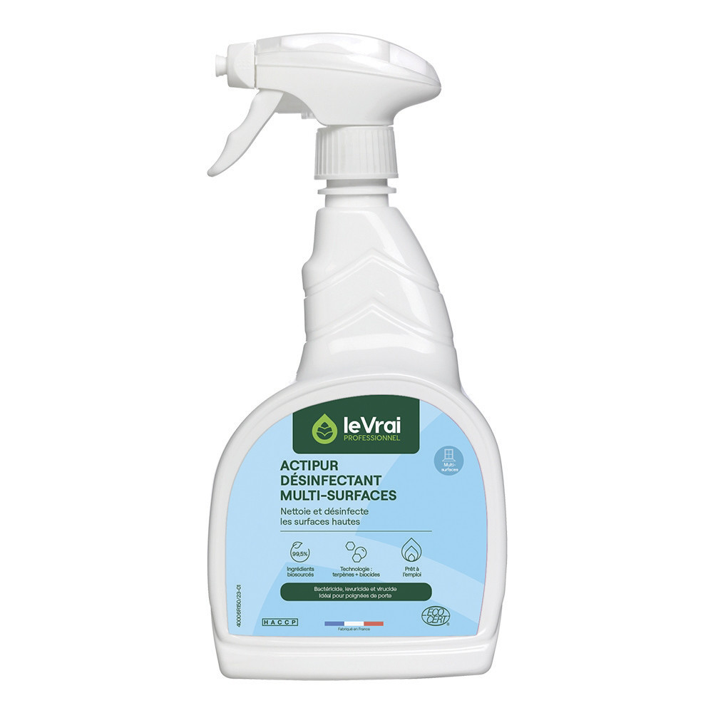 LE VRAI Dsinfectant multi-usages PAE HACCP Le Vrai Actipur 750 ml