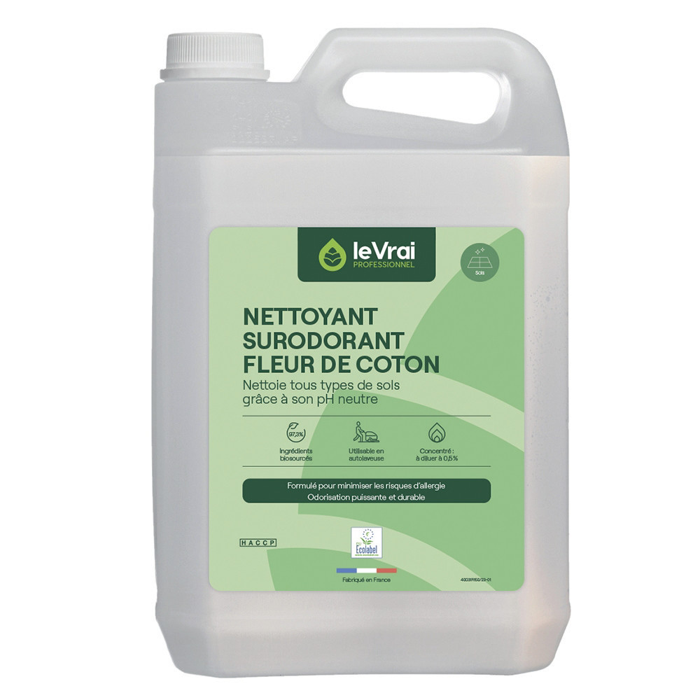 Nettoyant surodorant concentré HACCP Le Vrai Clean Safe 5 L