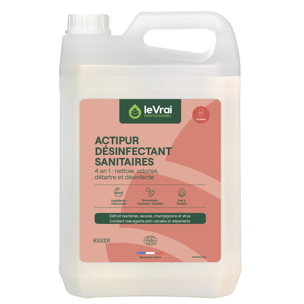 LE VRAI Nettoyant dsinfectant sanitaires PAE Le Vrai Actipur 5 L