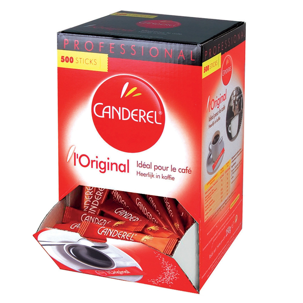 CANDEREL Edulcorant en poudre Canderel, bote distributrice de 500 sticks