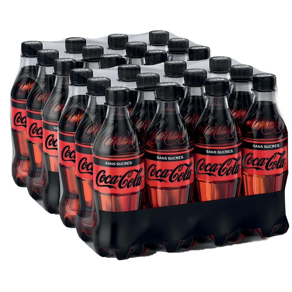 COCA-COLA Soda Coca-Cola zro sucres, en bouteille, lot de 24 x 50 cl