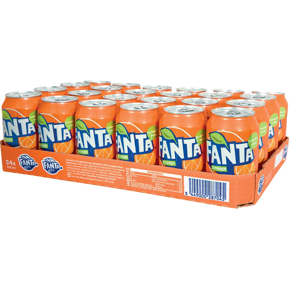 FANTA Soda Fanta Orange, en canette, lot de 24 x 33 cl