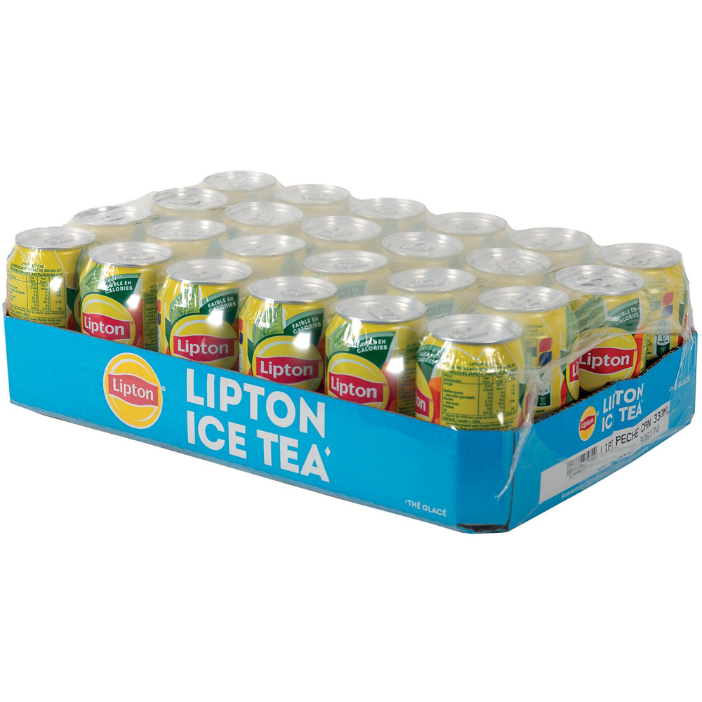 LIPTON Ice Tea Pche Lipton, en canette, lot de 24 x 33 cl