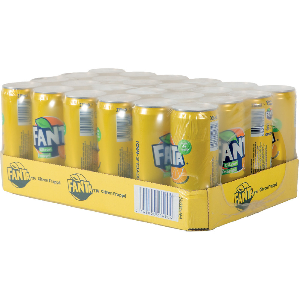 FANTA Soda Fanta Citron Frapp, en canette, lot de 24 x 33 cl