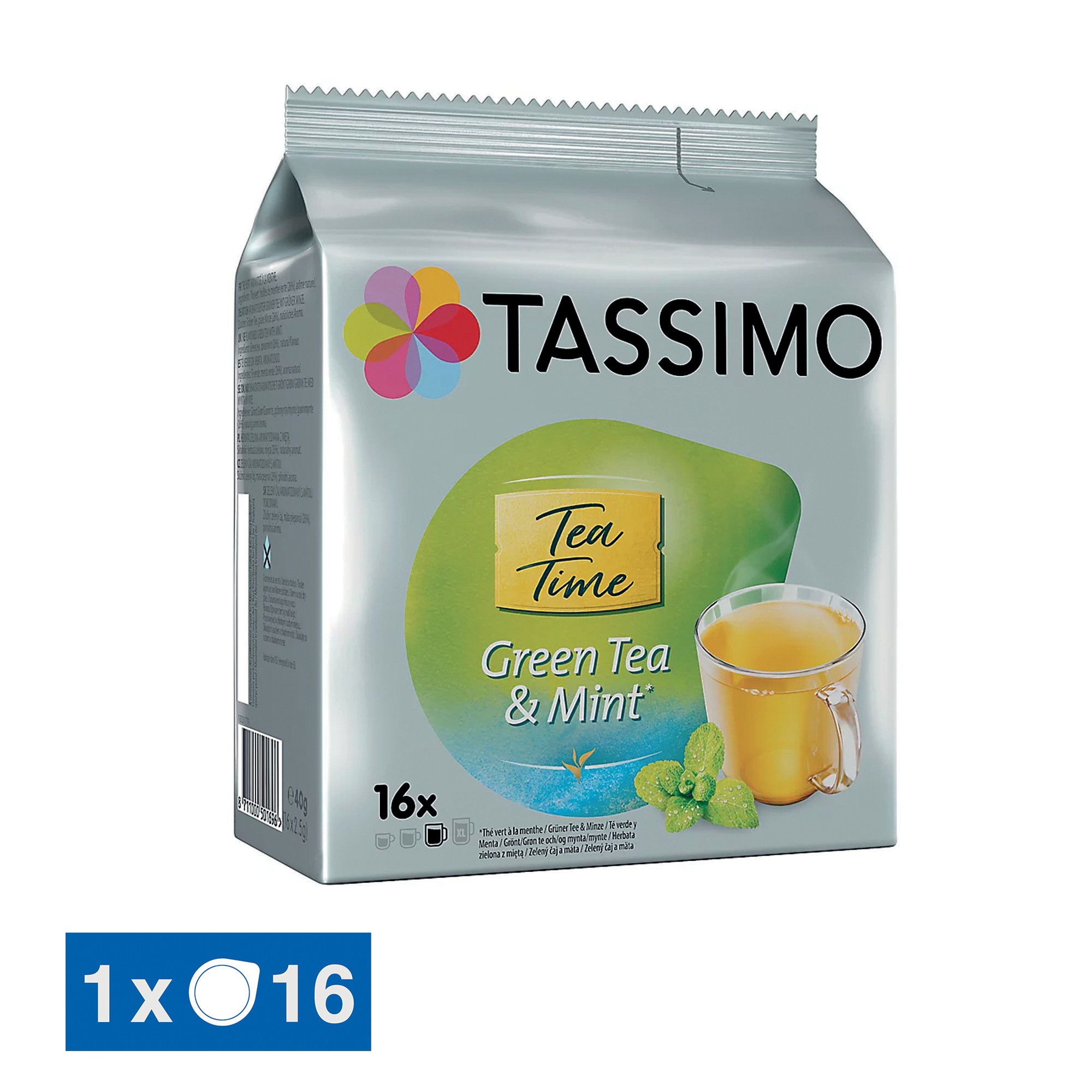 TASSIMO Th&eacute; vert menthe Twinnings, paquet de 16 dosettes T-Discs 