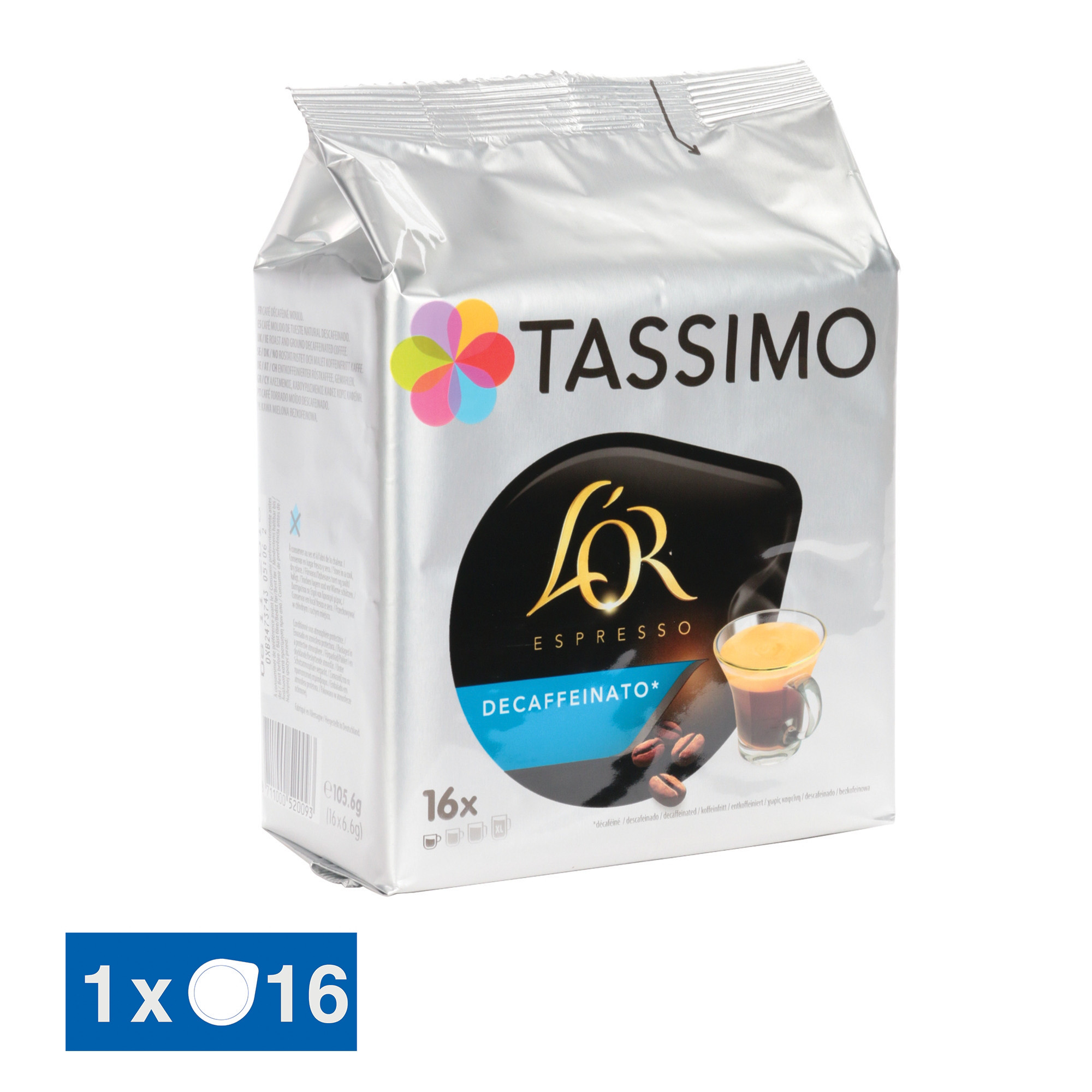 TASSIMO 16 dosettes T-Discs Tassimo L'Or Espresso Decaffeinato