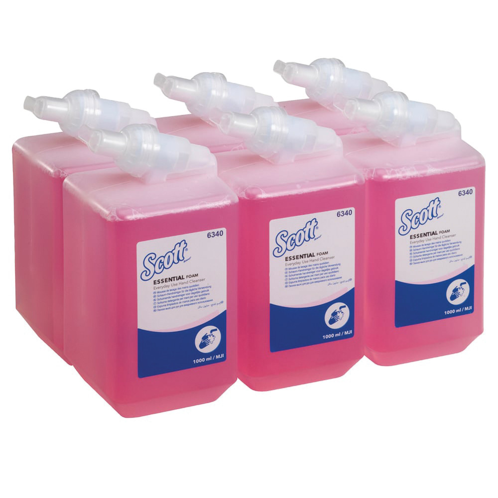 Cartouches savon mousse Kleenex usage fréquent 1 L, lot de 6