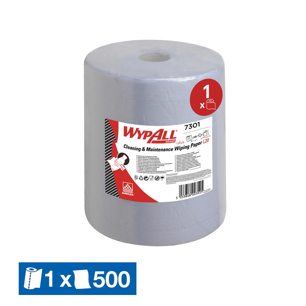 Bobine d'essuyage bleu Wypall L20 500 formats