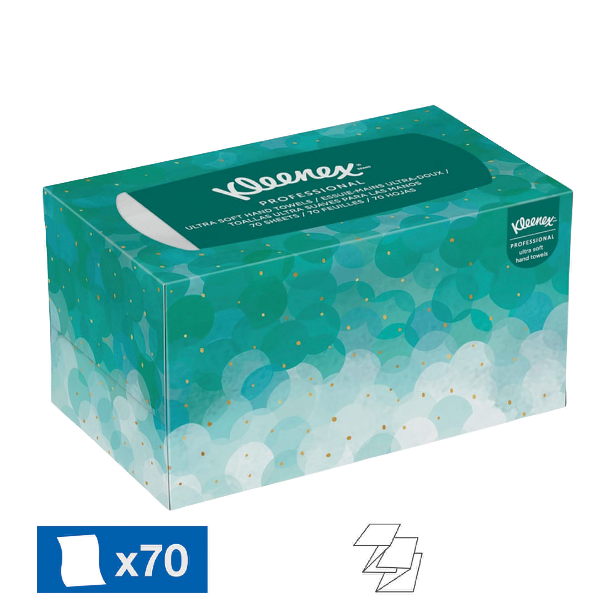 Essuie-mains enchevêtrés Kleenex Ultra Soft, boîte distributrice de 70