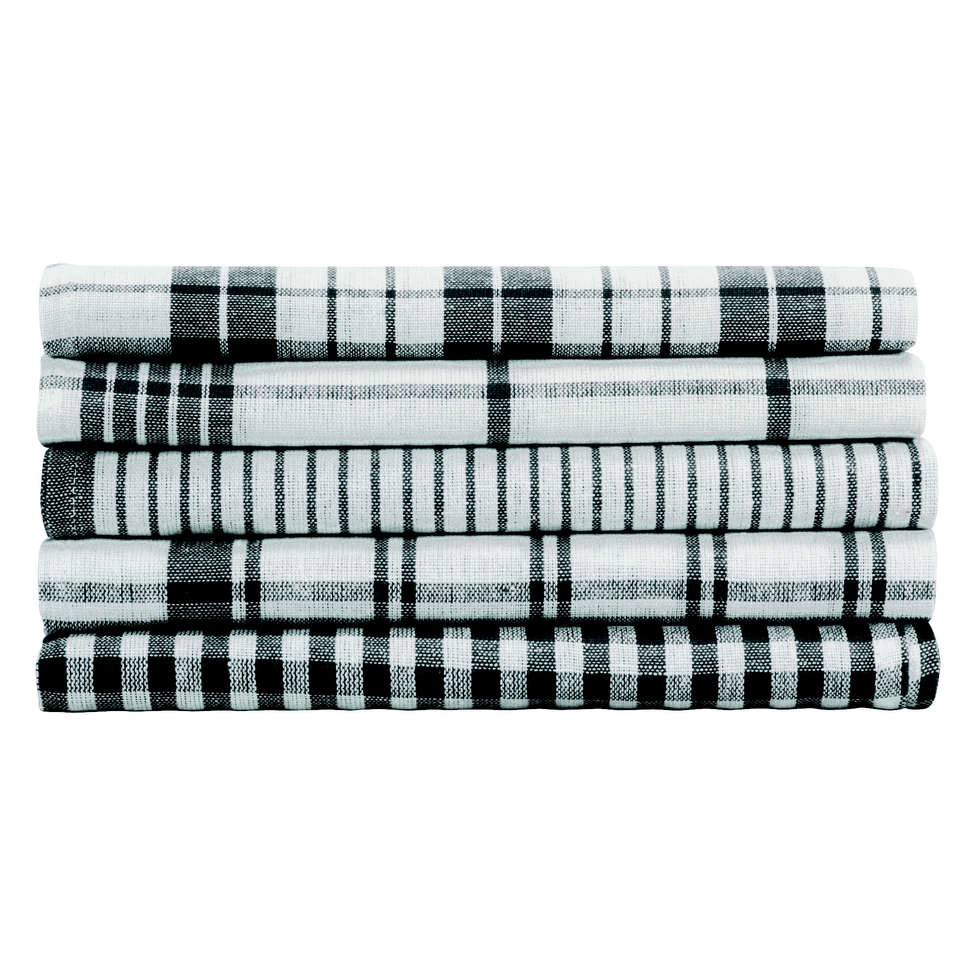 Torchons vaisselle coton 50 x 70 cm 160 g/m2 motifs rouge, lot de 5