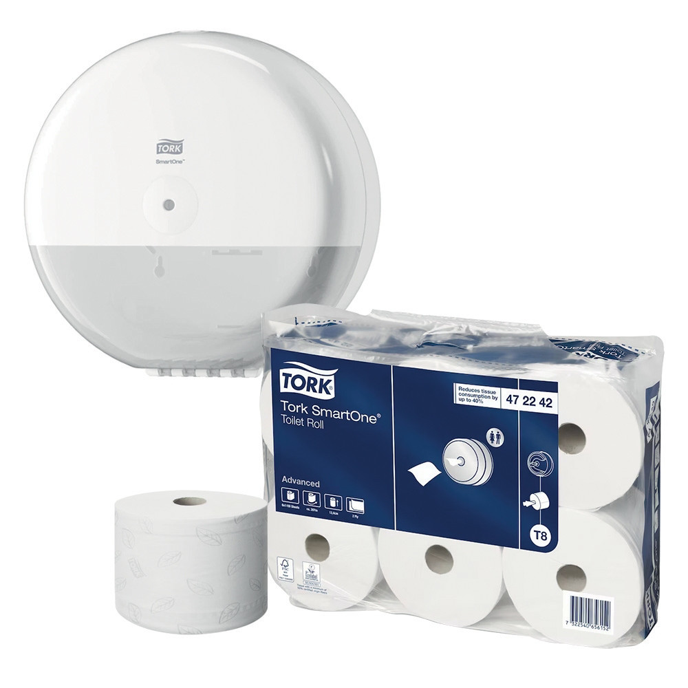 TORK KIT distributeur offert + 6 bobines papier toilette Tork SmartOne