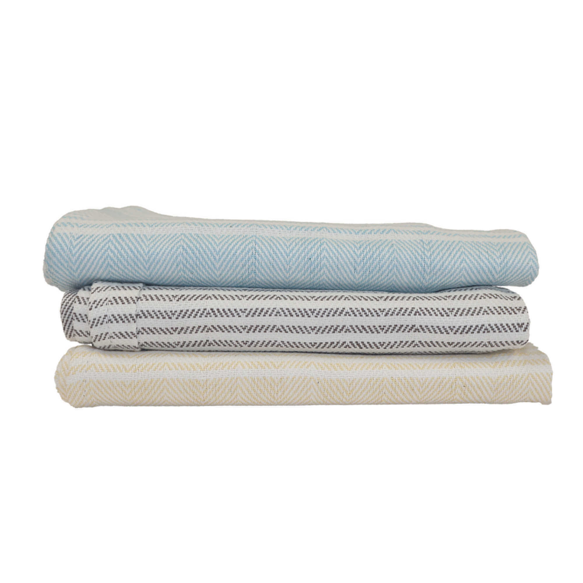 CALITEX Torchons vaisselle coton 50 x 70 cm chevron, lot de 3