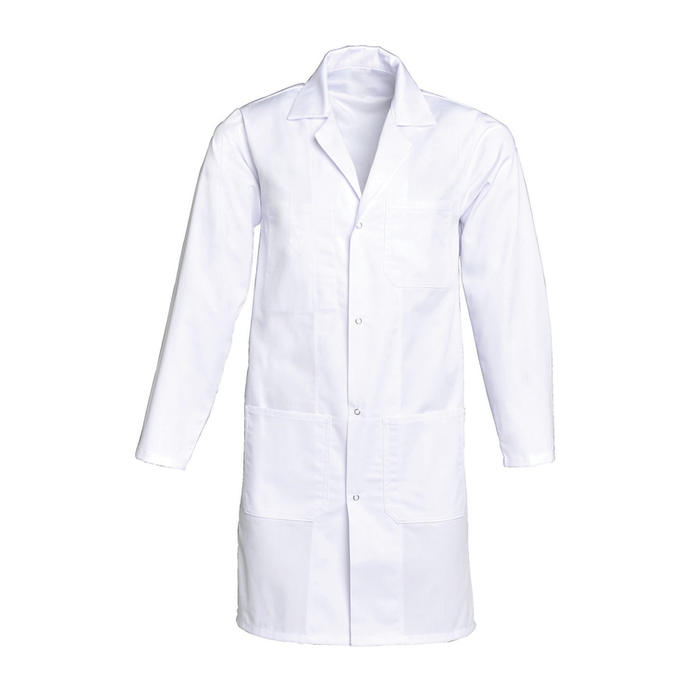 Blouse homme manches longues polycoton blanc, taille 48 / 50