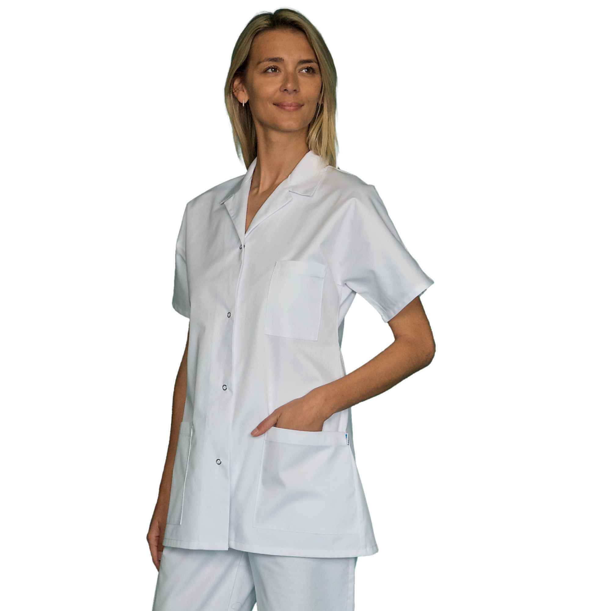 Tunique femme pour milieu hospitalier, manches courtes, taille 56/58