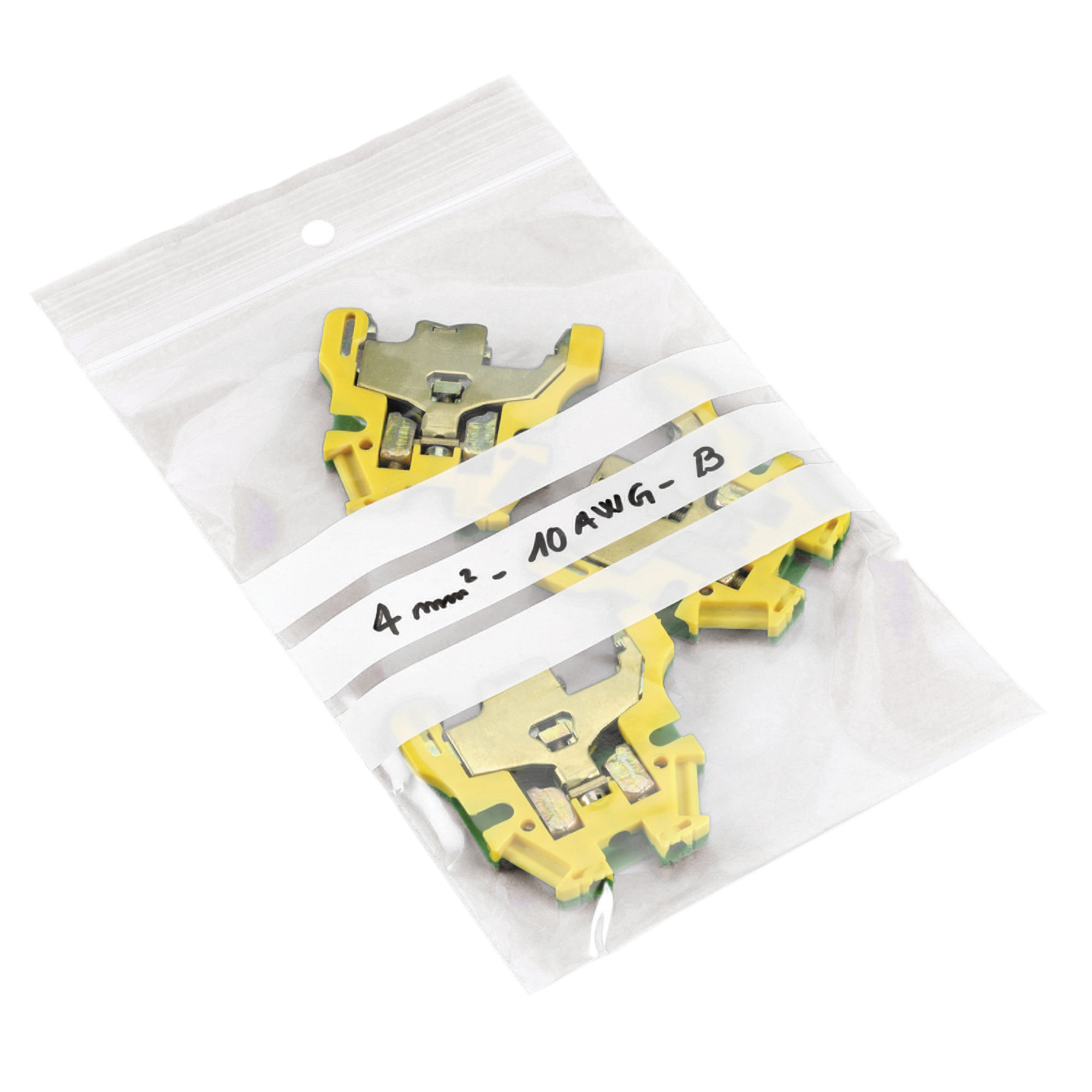Sachet plastique zip transparent à bandes blanches 50 microns 25 x 35 cm, 1000 sachets