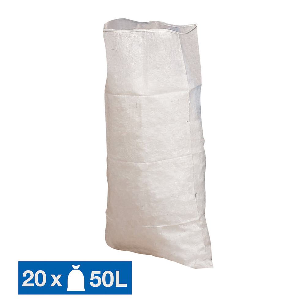 MOTTEZ Sacs  gravats blancs 50 L, lot de 20
