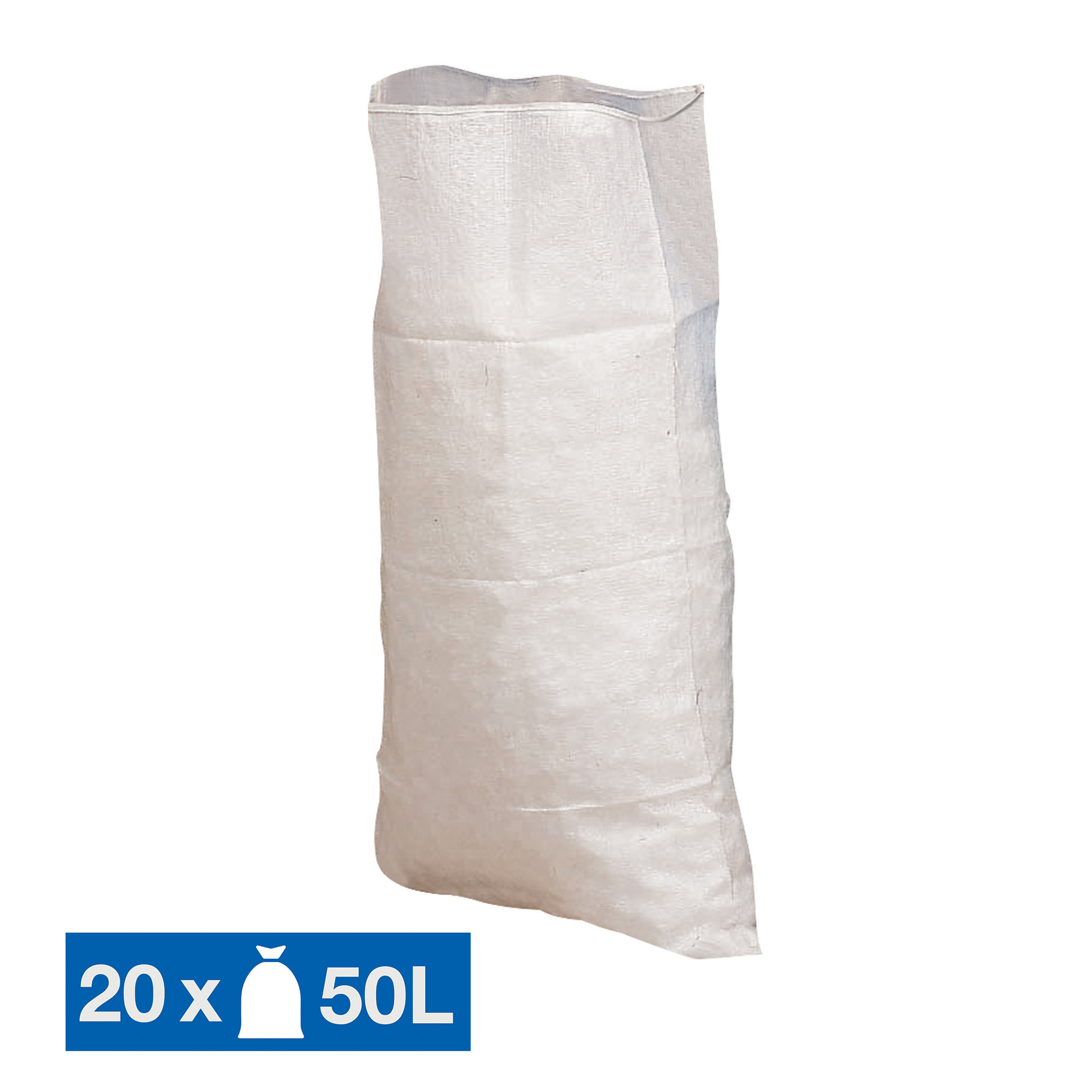 Sacs à gravats blancs 50 L, lot de 20