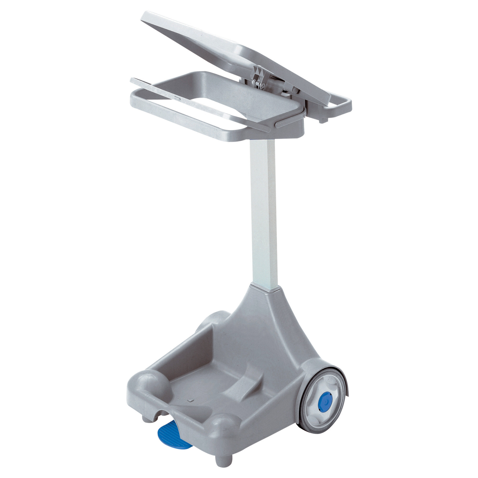 Support sac poubelle d'intérieur 4 roues à pédale Bernard blanc avec couvercle 110 L