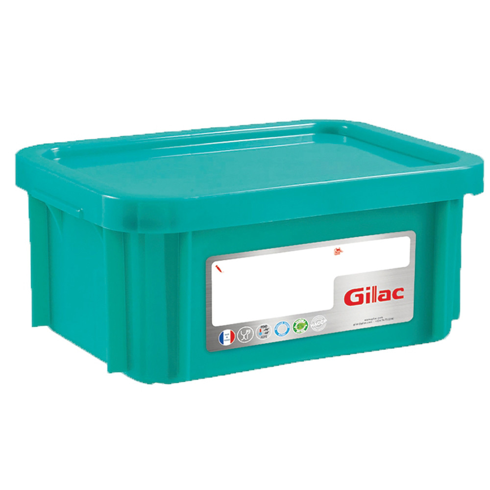 GILAC Bac vert HACCP avec couvercle 12 L Gilac