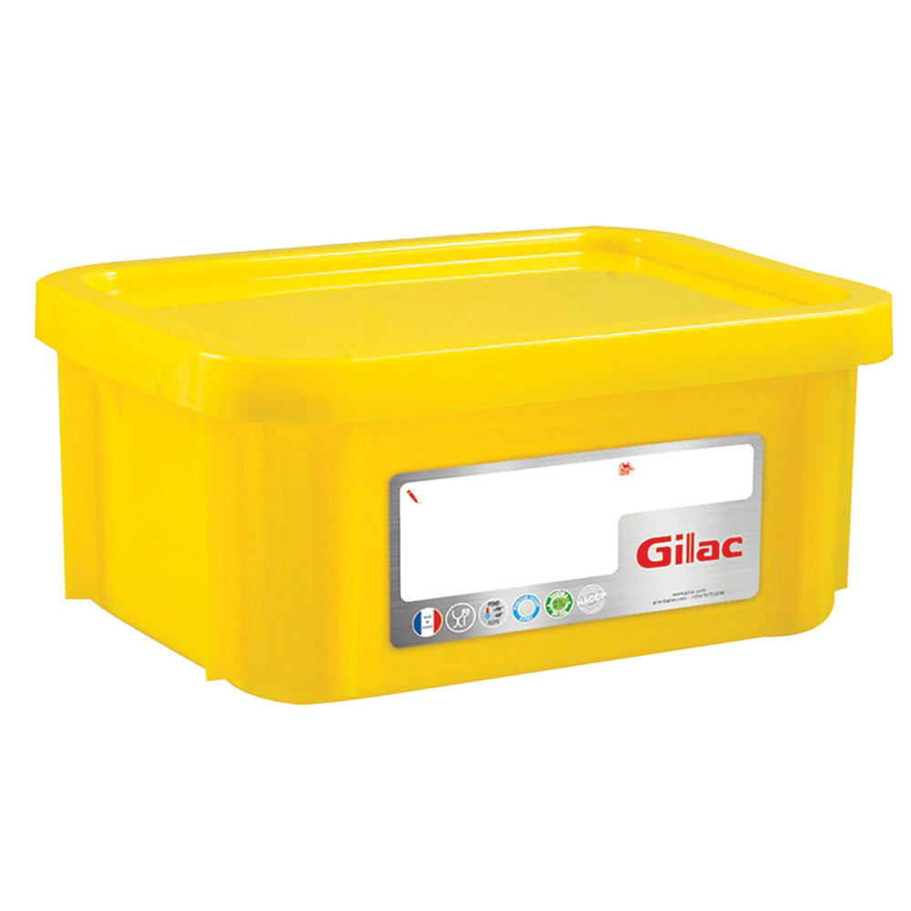 GILAC Bac jaune HACCP avec couvercle 12 L Gilac