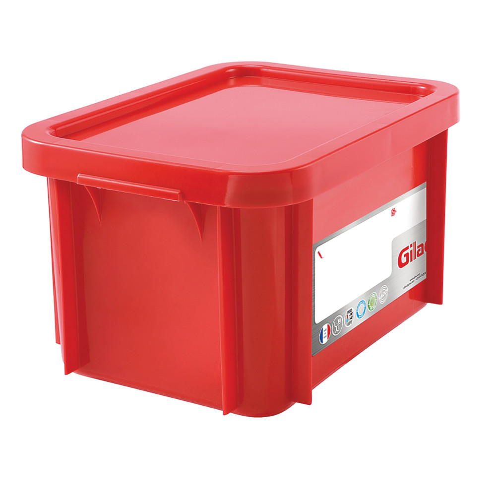 GILAC Bac rouge HACCP avec couvercle 15 L Gilac