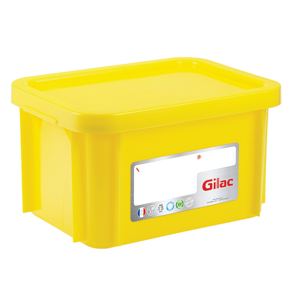 GILAC Bac jaune HACCP avec couvercle 15 L Gilac