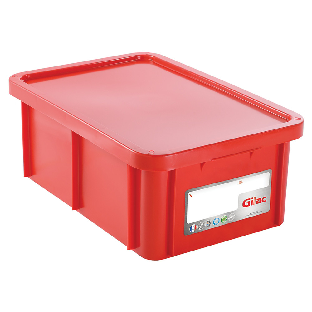 GILAC Bac rouge HACCP avec couvercle 35 L Gilac