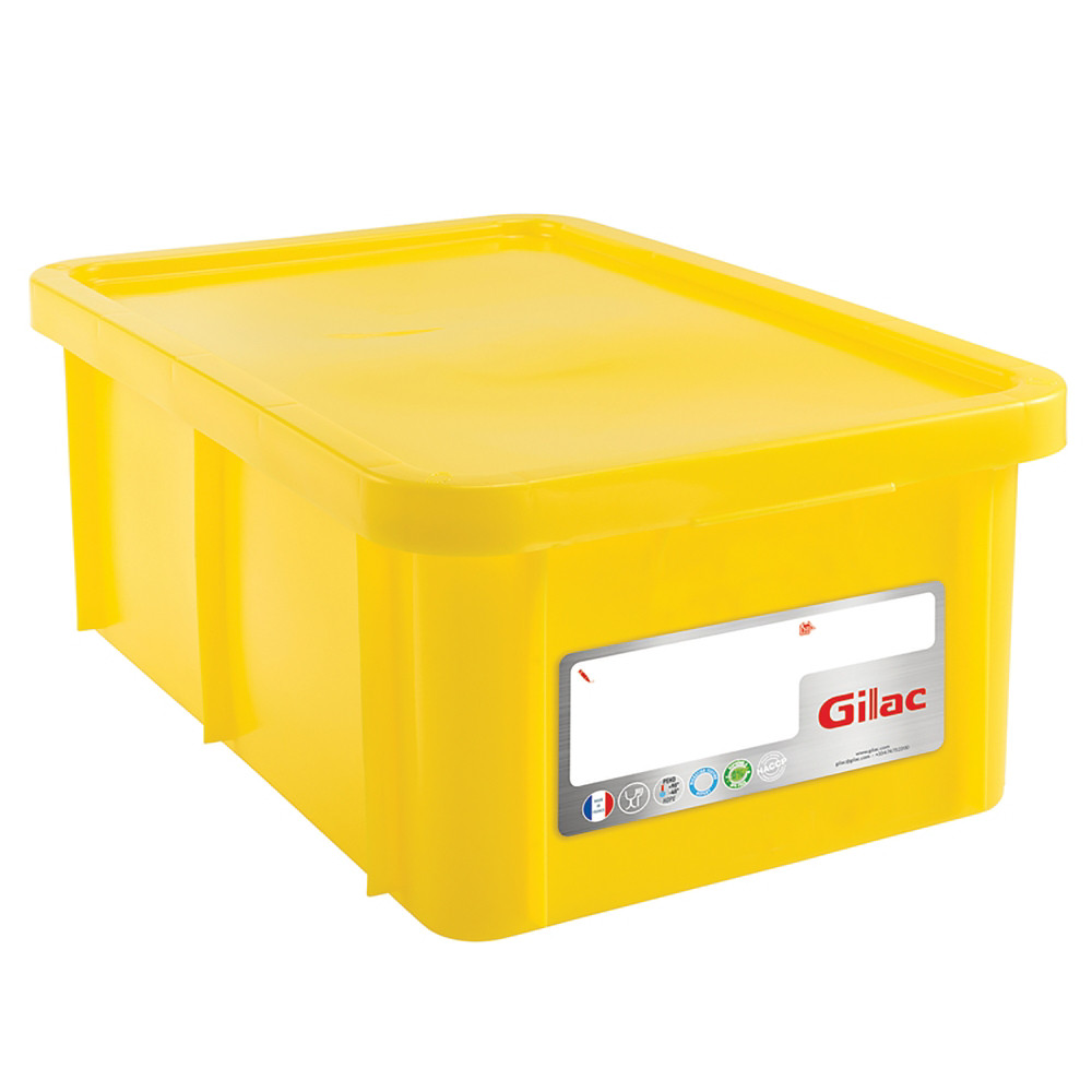 GILAC Bac jaune HACCP avec couvercle 35 L Gilac