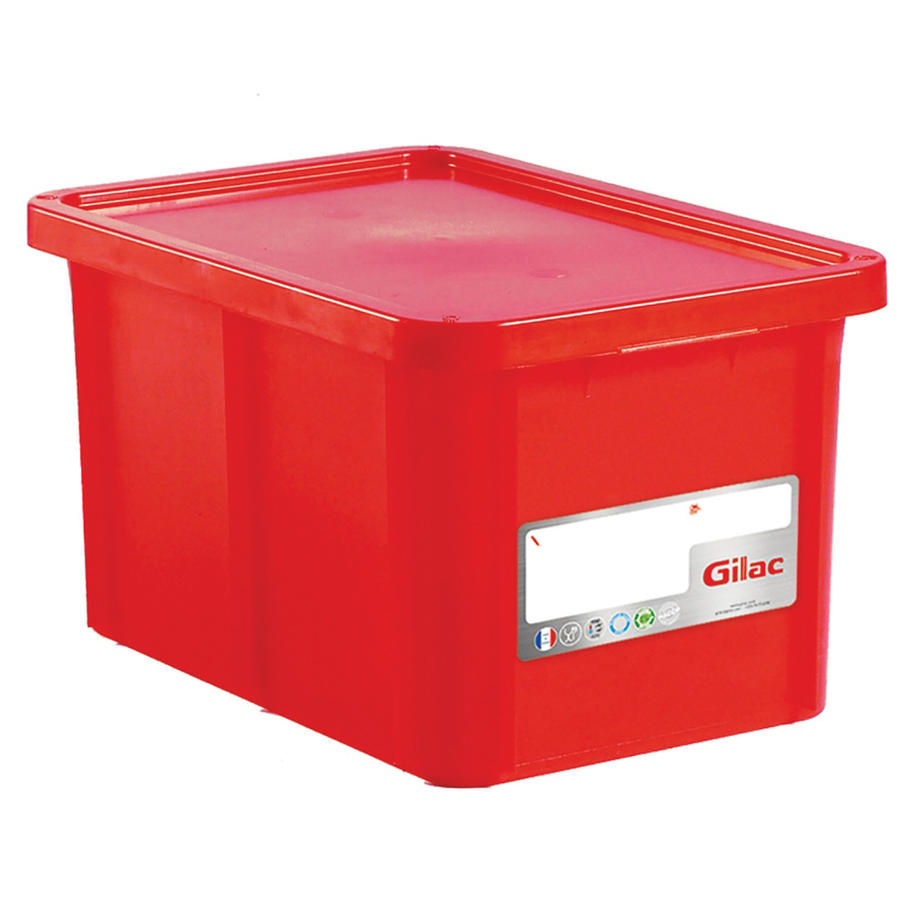 GILAC Bac rouge HACCP avec couvercle 55 L Gilac