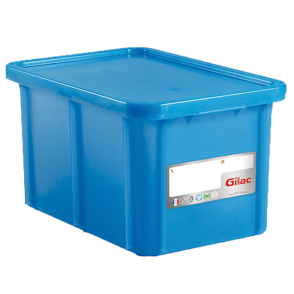 GILAC Bac bleu HACCP avec couvercle 55 L Gilac