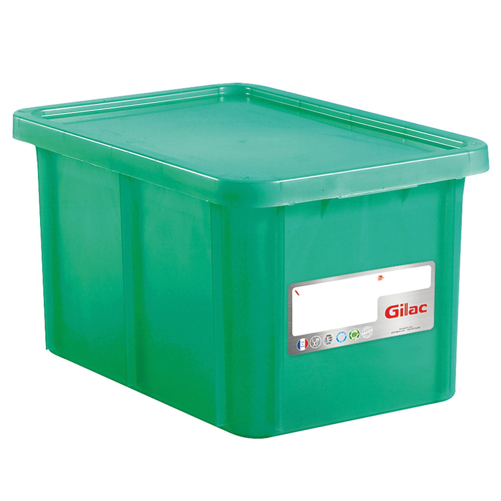 GILAC Bac vert HACCP avec couvercle 55 L Gilac