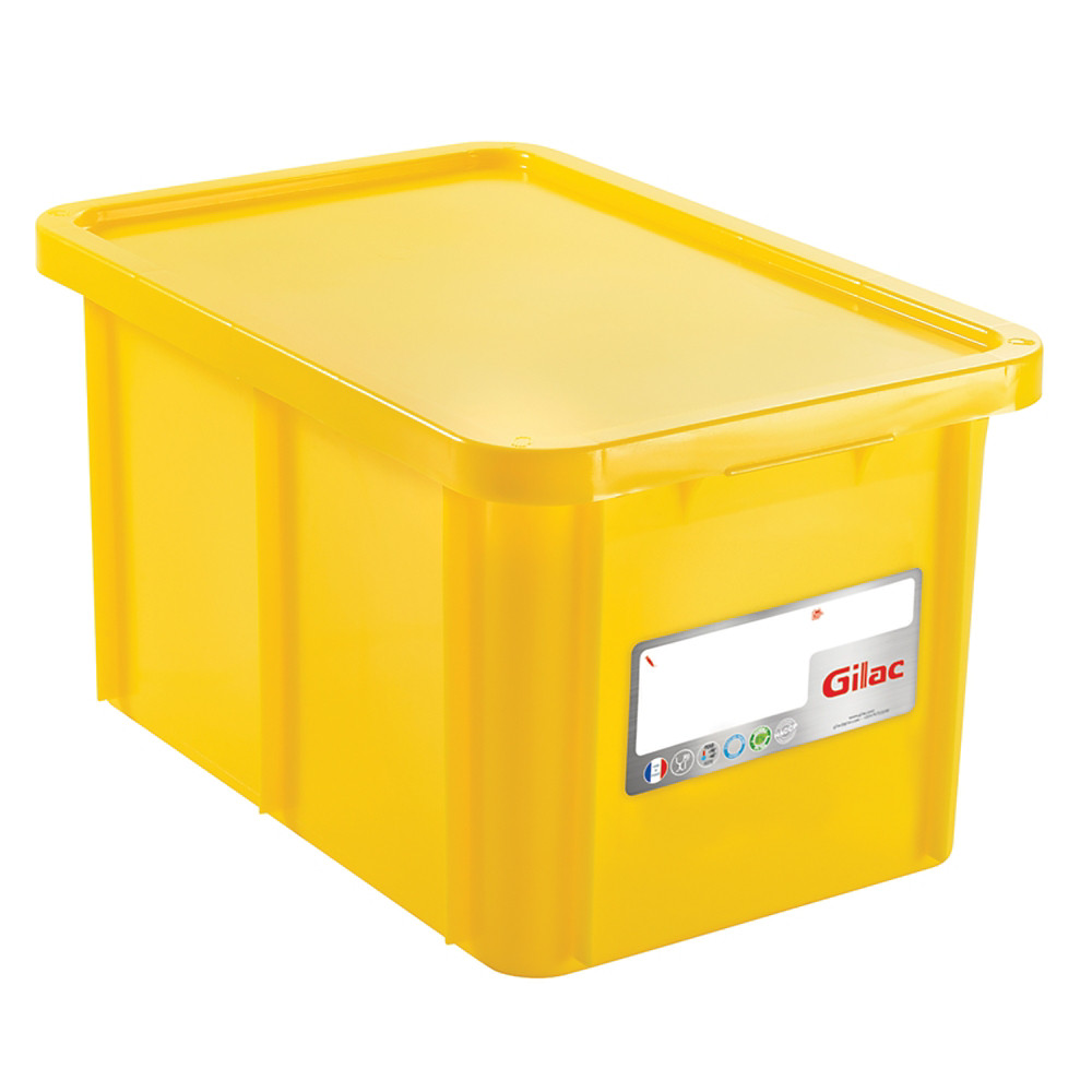 GILAC Bac jaune HACCP avec couvercle 55 L Gilac