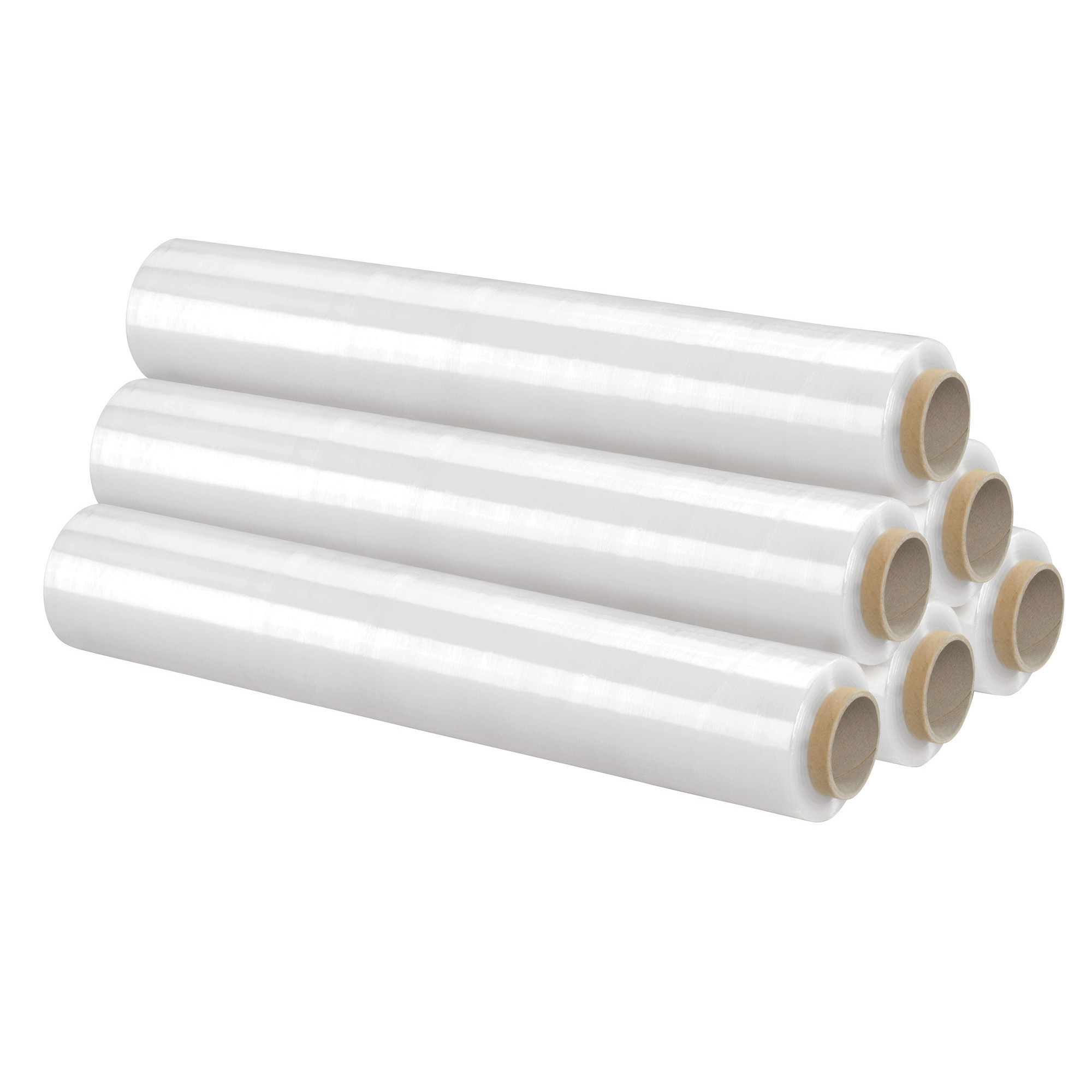 Film étirable manuel cast transparent RAJA 30 microns 200 m x 450 mm, lot de 6 bobines
