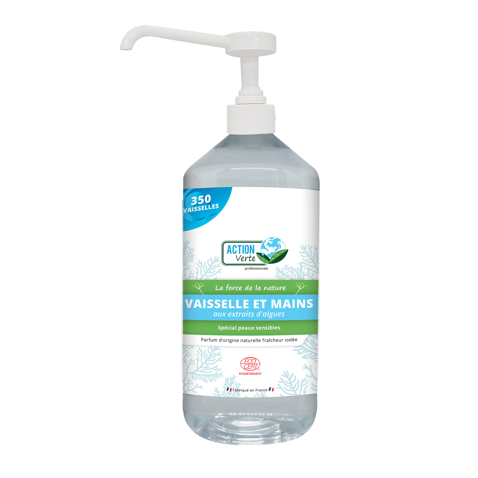 ACTION VERTE Liquide vaisselle 2 en 1 algues action verte 1 L
