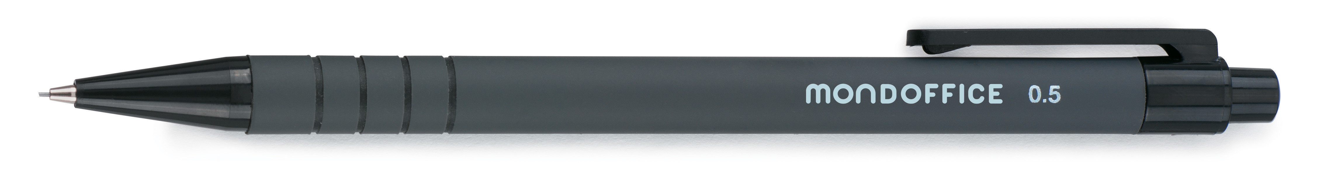 MONDOFFICE Porte-mine, mine HB de 0,5 mm, corps noir avec zone de préhension