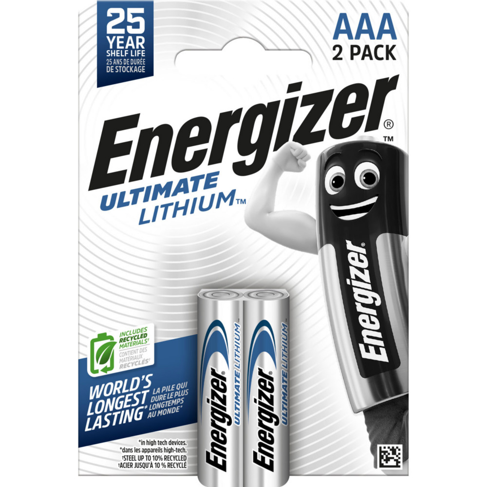 Energizer Pile AAA / LR3 / FR03 Ultimate Lithium - Lot de 2
