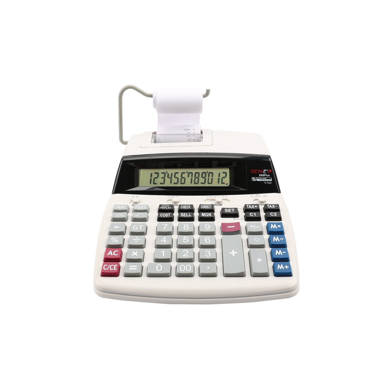 Genie Calculatrice imprimante D69 écran LCD - 12 chiffres