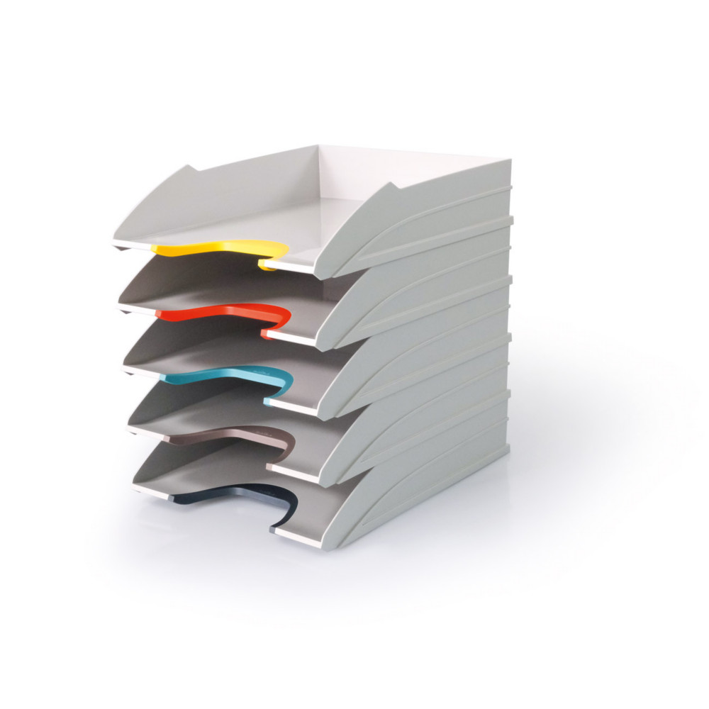 Durable Set de 5 corbeilles  courrier Varicolor - Gris clair